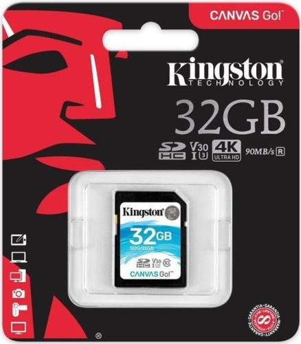 Карта памяти SDXC Kingston 32Gb Canvas Go SDG/32GB Карта памяти SDXC Kingston 32Gb Canvas Go SDG/32GB