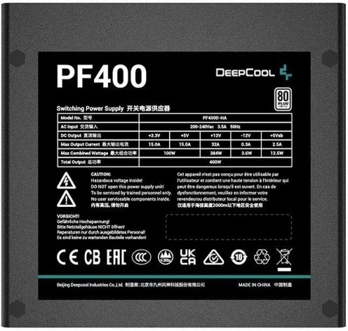 Блок питания Deepcool 400W PF400 80+ фото 2