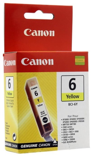 Оригинальный струйный картридж Canon BCI-6Y жёлтый 4708A002