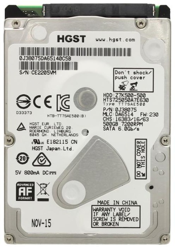 Жесткий диск SATA HDD 2.5 Hitachi 500Гб Travelstar 7K500 Z7K500 0J38075 Жесткий диск SATA HDD 2.5 Hitachi 500Гб Travelstar 7K500 Z7K500 0J38075