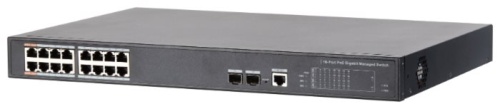 Коммутатор управляемый Dahua DH-PFS4218-16GT-190 16G 2SFP 14PoE+ 190W Коммутатор управляемый Dahua DH-PFS4218-16GT-190 16G 2SFP 14PoE+ 190W