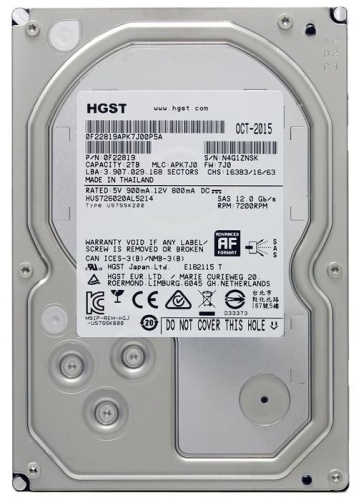 Жесткий диск SAS HDD Hitachi 2000Gb HGST Enterprise HUS726020AL5214 Hitachi Ultrastar Raid Edition 0F22819 Жесткий диск SAS HDD Hitachi 2000Gb HGST Enterprise HUS726020AL5214 Hitachi Ultrastar Raid Edition 0F22819