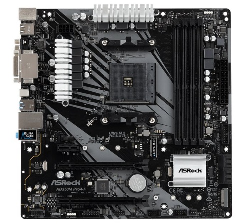 Мат. плата SocketAM4 ASRock AB350M PRO4-F фото 2