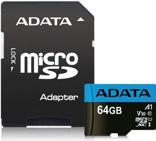 Карта памяти micro SDXC A-Data 64Gb (AUSDX64GUICL10A1-RA1)