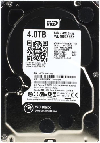 Жесткий диск SATA HDD Western Digital 4ТБ WD4003FZEX Black