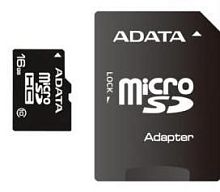 Карта памяти Micro SDHC A-Data 16ГБ AUSDH16GCL10-RA1 Class 10