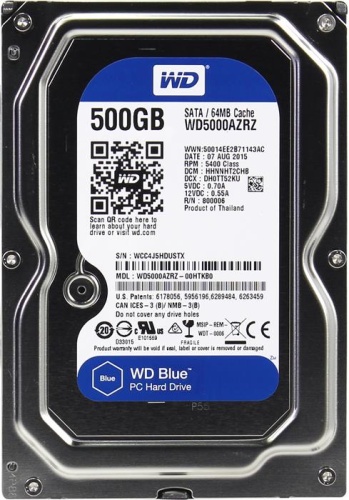 Жесткий диск SATA HDD Western Digital 500ГБ Blue WD5000AZRZ