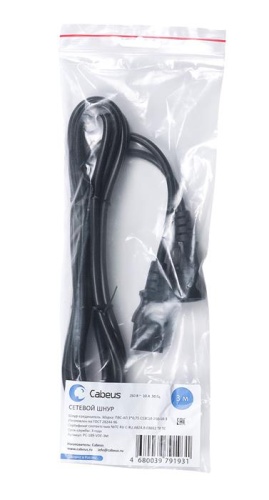 Кабель питания Cabeus PC-189-VDE-3M фото 5 Кабель питания Cabeus PC-189-VDE-3M фото 5