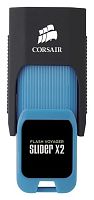 Накопитель USB flash Corsair 32Gb Voyager Slider X2 CMFSL3X2-32GB черный/голубой