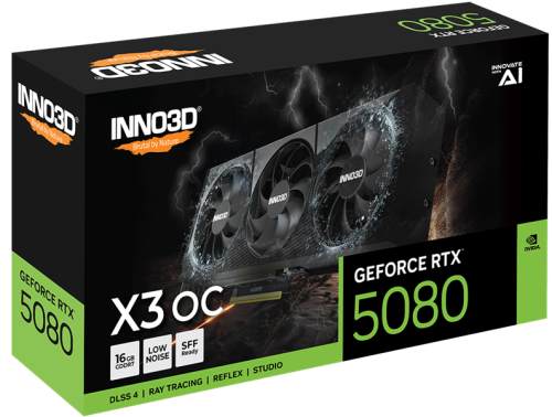 INNO3D RTX 5080 X3 OC//RTX5080, HDMI, DP*3, 16G,D7 фото 3 INNO3D RTX 5080 X3 OC//RTX5080, HDMI, DP*3, 16G,D7 фото 3