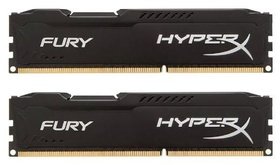Модуль памяти DDR3 Kingston 8GB (2 x 4GB) HyperX Fury Black Series HX318C10FBK2/8