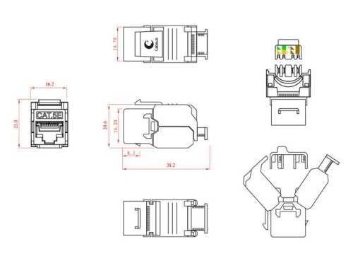 Модуль-вставка Cabeus KJ-RJ45-Cat.5E-180-Toolless фото 5