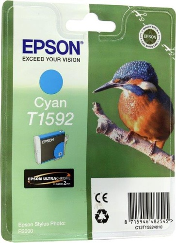 Оригинальный струйный картридж Epson T1592 (голубой) C13T15924010