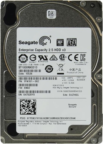 Жесткий диск SATA HDD 2.5 Seagate 1000Гб (1Тб) Enterprise Capacity ST1000NX0313