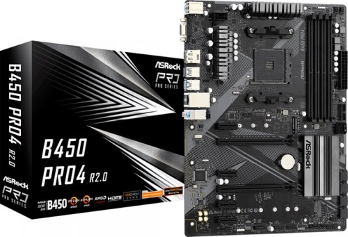 Мат. плата SocketAM4 ASRock B450 PRO4 R2.0 фото 4