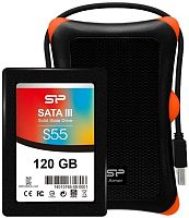 Накопитель SSD SATA 2.5 Silicon Power 120Гб UPGRADE KIT SP120GBSS3S55S27