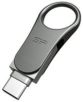 Накопитель USB flash Silicon Power 64Gb Mobile C80 Silver USB 3.0 (SP064GBUC3C80V1S)