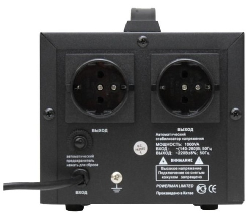 Стабилизатор напряжения Powerman 1000VA AVS-D Voltage Regulator AVS-1000DBLACK фото 3