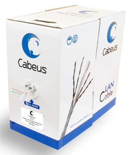 Кабель UTP Cabeus UTP-4P-Cat.5e-SOLID-GY Кабель UTP Cabeus UTP-4P-Cat.5e-SOLID-GY