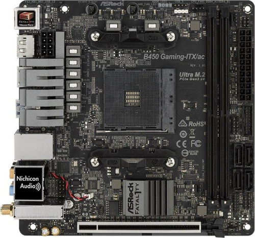 Мат. плата SocketAM4 ASRock B450 GAMING-ITX/AC