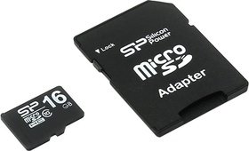   Micro SDHC Silicon Power 16Gb SP016GBSTH010V10SP