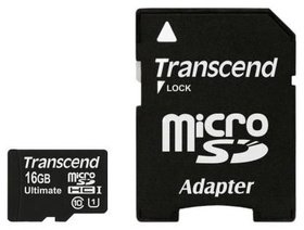   Micro SDHC Transcend 16 microSDHC Class 10 UHS-I Ultimate TS16GUSDHC10U1