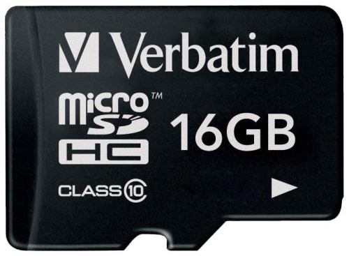 Карта памяти Micro SDHC Verbatim 16ГБ microSDHC Class 10 44010