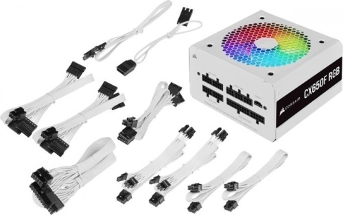 Блок питания Corsair 650W CX650F RGB White (CP-9020226-EU) фото 2