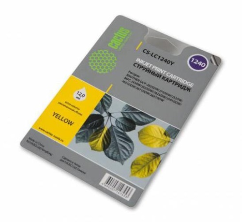 Картридж струйный совместимый Cactus CS-LC1240XY желтый CS-LC1240Y