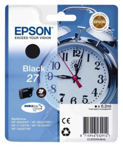 Оригинальный струйный картридж Epson T270140 Black 27 DURABrite Ultra Ink C13T27014020