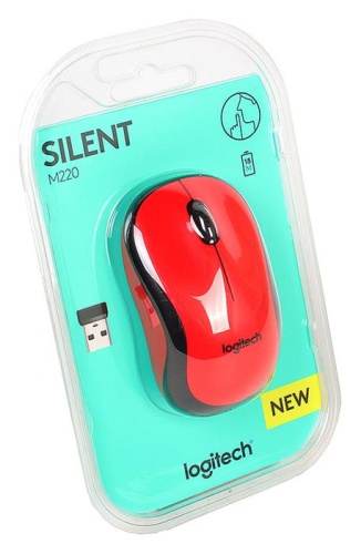 Беспроводная мышь Logitech M220 Silent красный 910-004880 фото 5