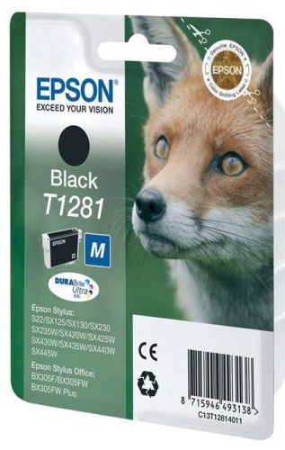 Оригинальный струйный картридж Epson T1281 C13T12814012 черный