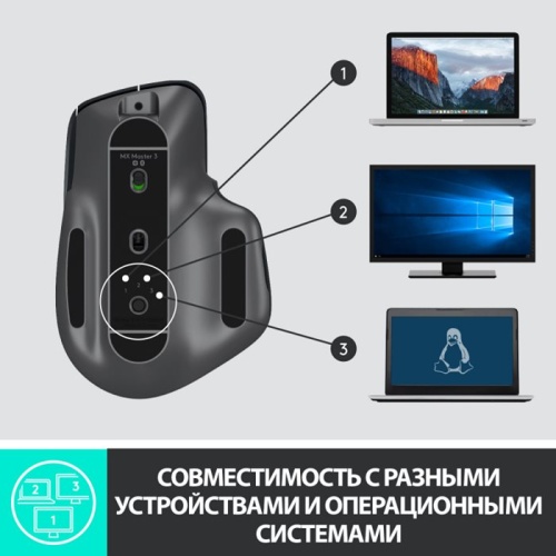 Мышь Logitech MX Master 3 черный 910-005704 фото 10