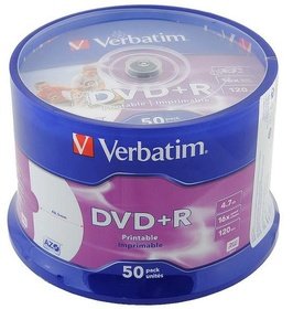  DVD+R Verbatim 4.7 16x Photo PRINTABLE AdvancedAzo+ 43512