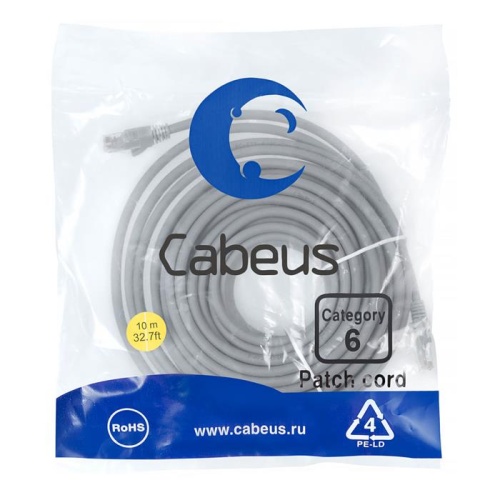 Патчкорд UTP Cabeus PC-UTP-RJ45-Cat.6-10m-LSZH фото 2