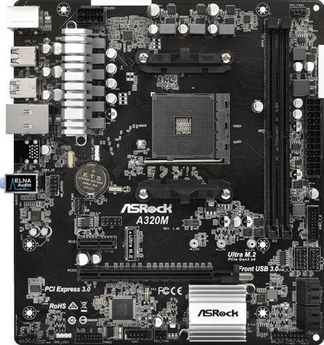 Мат. плата SocketAM4 ASRock A320M