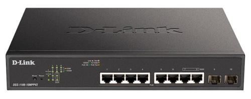 Коммутатор PoE D-Link DGS-1100-10MPPV2/A3A Коммутатор PoE D-Link DGS-1100-10MPPV2/A3A