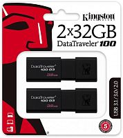 Накопитель USB flash Kingston 32Gb DataTraveler 100 G3 Black (DT100G3/32GB-2P)