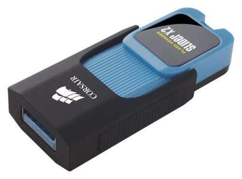 Накопитель USB flash Corsair 128Gb Voyager Slider X2 CMFSL3X2-128GB черный/голубой фото 3