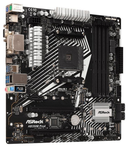 Мат. плата SocketAM4 ASRock AB350M PRO4 R2.0 фото 3