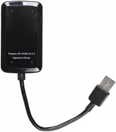 Разветвитель USB3.0 Buro BU-HUB4-U3.0-S черный фото 3