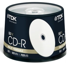  CD-R TDK 700 52x CD-R80PWWCBA50