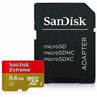 Карта памяти micro SDXC SanDisk 64ГБ Extreme SDSDQXL-064G-G46A