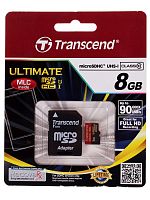 Карта памяти Micro SDHC Transcend 8GB TS8GUSDHC10U1