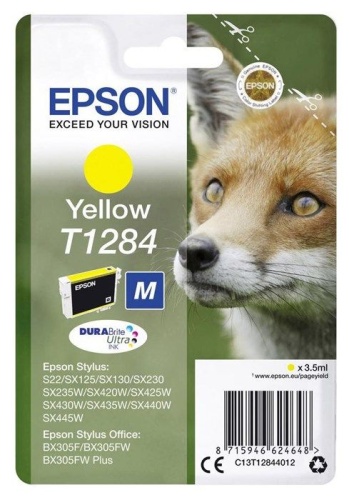 Оригинальный струйный картридж Epson T1284 C13T12844012 желтый