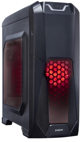 Корпус Miditower EXEGATE EVO-8202 Black-Red light EX270568RUS