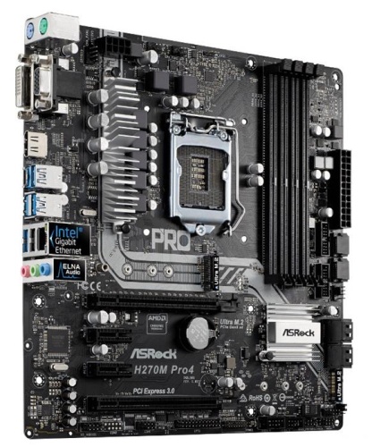 Мат. плата Socket1151 ASRock H270MPRO4 фото 2