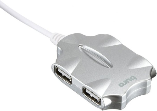 Разветвитель USB2.0 Buro BU-HUB4-0.5-U2.0-Candy серебристый BU-HUB4-0.5-U2.0-CANDY фото 3