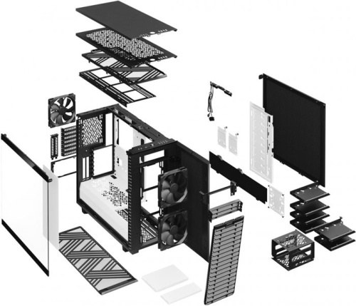 Корпус Miditower Fractal Design Define 7 Black/White Clear TG фото 7