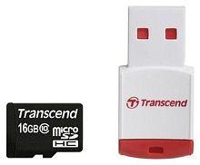 Карта памяти Micro SDHC Transcend 16 Гб TS16GUSDHC10-P3